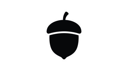 Black acorn silhouette on transparent background nut © Rube