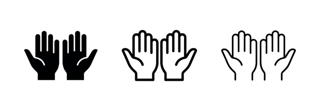 Open Palms Offering Hands Icon Set