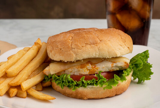 chicken  fillet along with  french fries