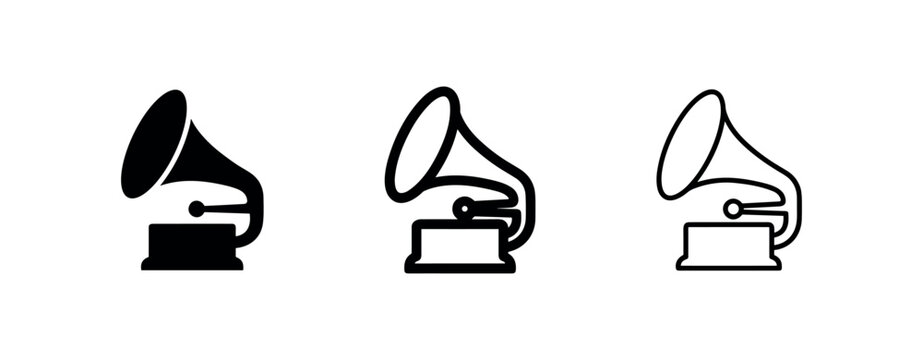 Vintage Gramophone Record Player Icons