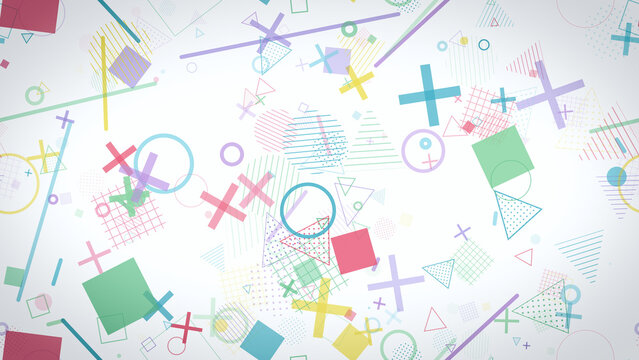 Colorful abstract geometric shapes seamless loop background