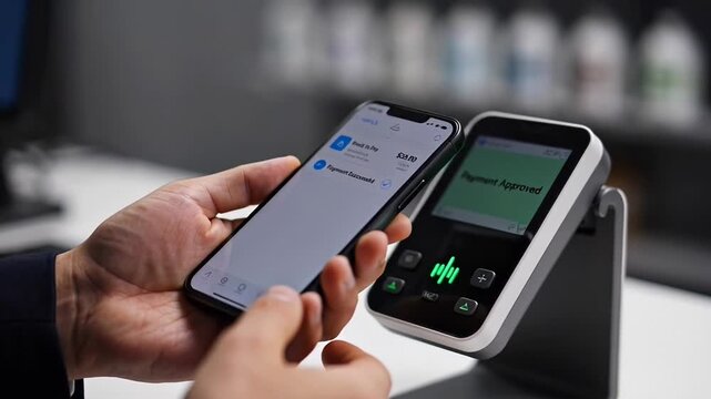 ?Seamless mobile payment process: contactless transaction completion at modern terminal