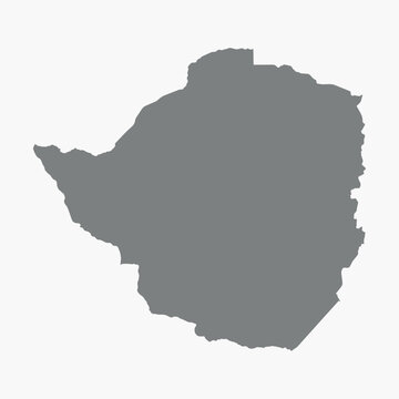 Vector graphic artwork suitable for print and web containing flat detailed map of ZIMBABWE