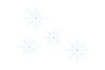 Obraz premium Festive turquoise fireworks explosion effect. Isolated fireworks in PNG format with a transparent background.