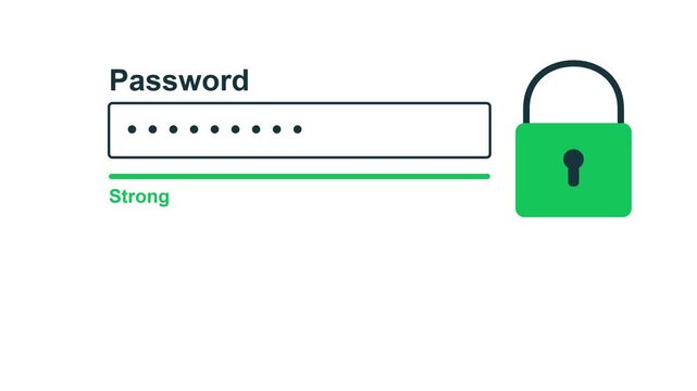 Weak password input field with red security lock icon and progress bar