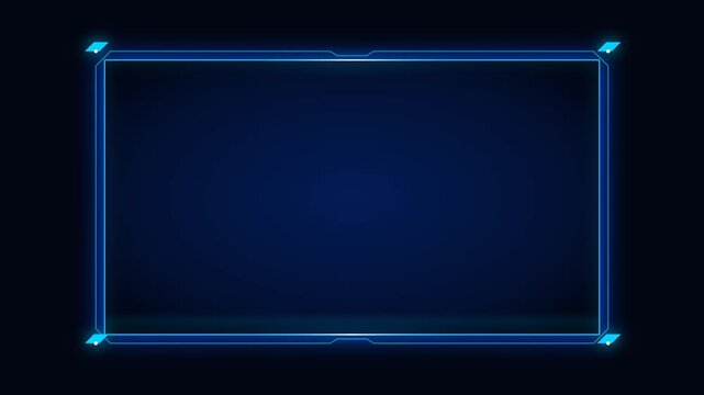 Blue glowing digital frame overlay with futuristic HUD interface design