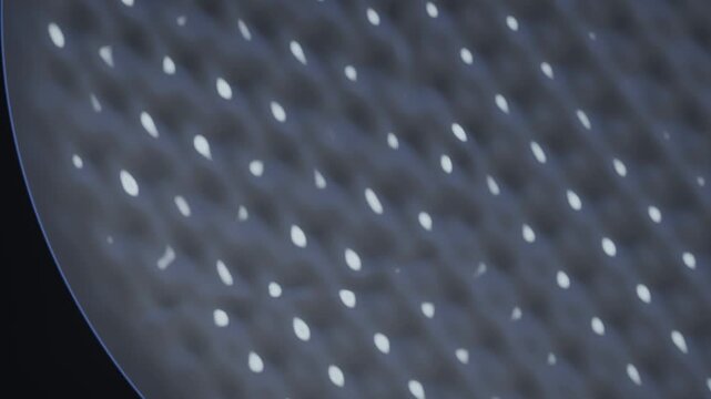 Faraday Wave Instability Subharmonic Square Lattice on Vibrating Liquid Metal Seamless Loop in soft silver tones