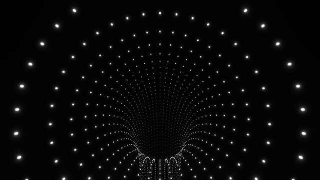 White Futuristic Minimalist Wormhole Made of Dots Background VJ Loop in 4K