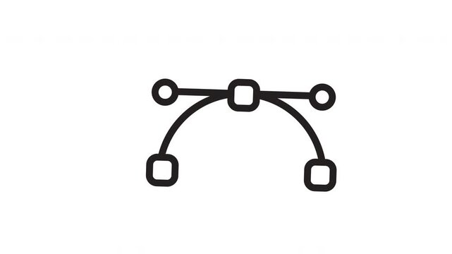 Bzier curve anchor points design tool for manipulating paths in graphic vector software. Suitable for creating precise and complex shapes.
