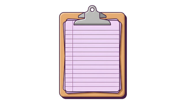 Purple Notebook on Clipboard with Beige Backing