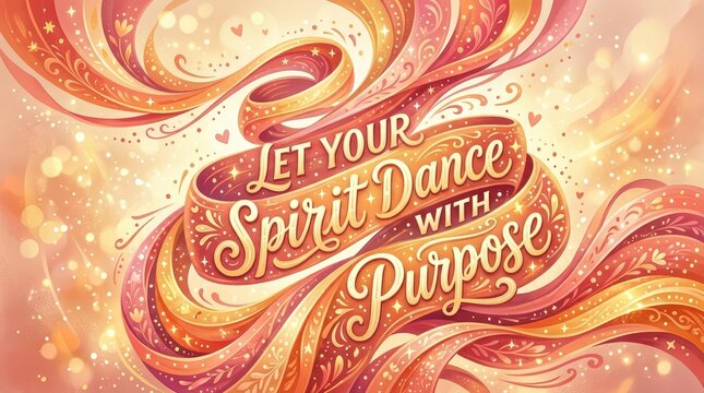 Inspirational Quote Let Your Spirit Dance With Purpose Artistic Calligraphy Design