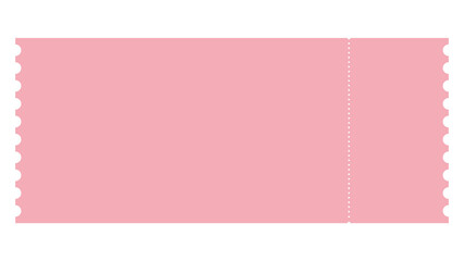 Naklejka premium Blank pink event ticket with perforated edge perforated admission template rectangle resource background commerce business entertainment marketing promotion advertising celebration