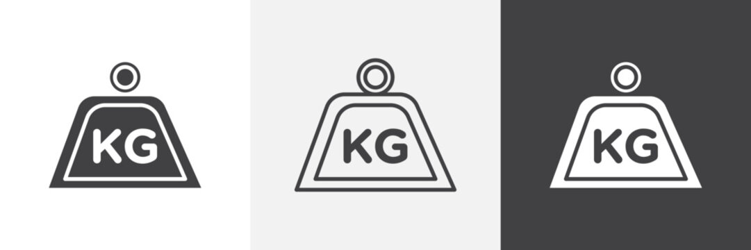 Weight icon flat outline in black