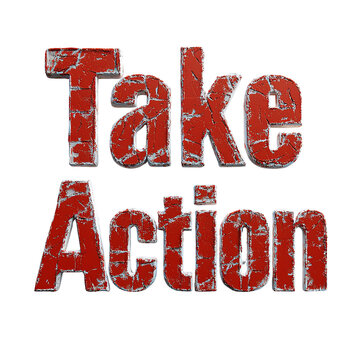 Bold text graphic urging viewers to take action for social change and engagement in community efforts.