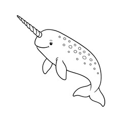 Cute Narwhal Illustration © ieps