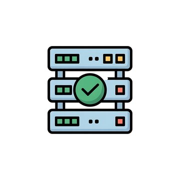 Data server icon with green check mark