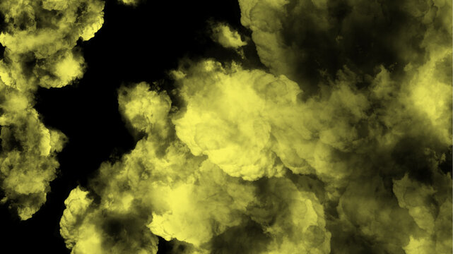 Abstract yellow smoke cloud background