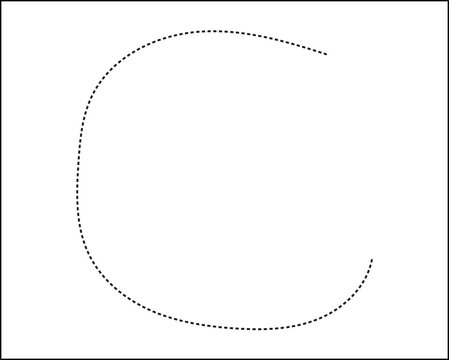 Single dotted curved line isolated on white background with dashed line graphic element abstract shape design element vector path curve shape line art black line simple graphic minimalist