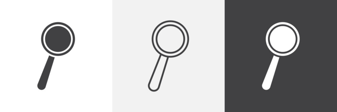 Loupe icon flat outline in black