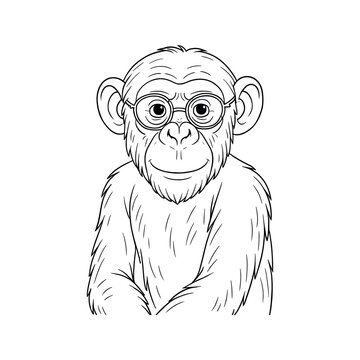 Smart Monkey Wearing Glasses