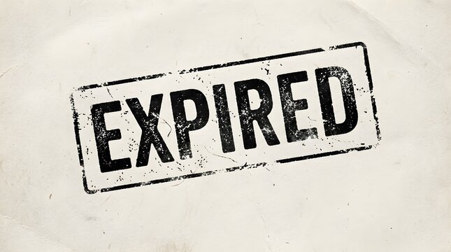 Expired Rubber Stamp Mark on Grungy Paper Background Texture