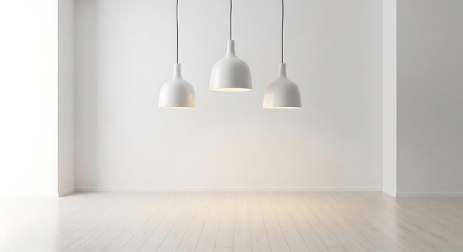 Modern minimalist interior design with lighting.