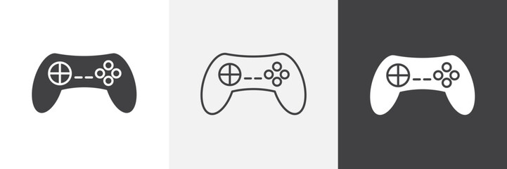 Game controller icon flat outline in black © ramsey