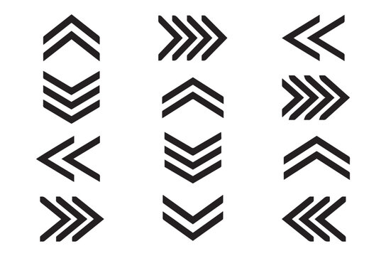 Directional Chevron Arrows Vector Set