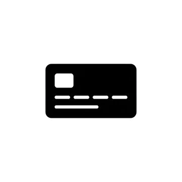 Credit card silhouette icon signifying digital transaction and online payment options on transparent background.