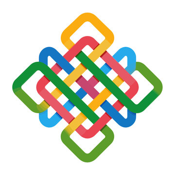 Vibrant Celtic Knot Vector Icon - Interwoven Strands Representing Harmony