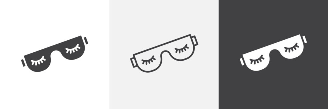Eye mask icon flat outline in black