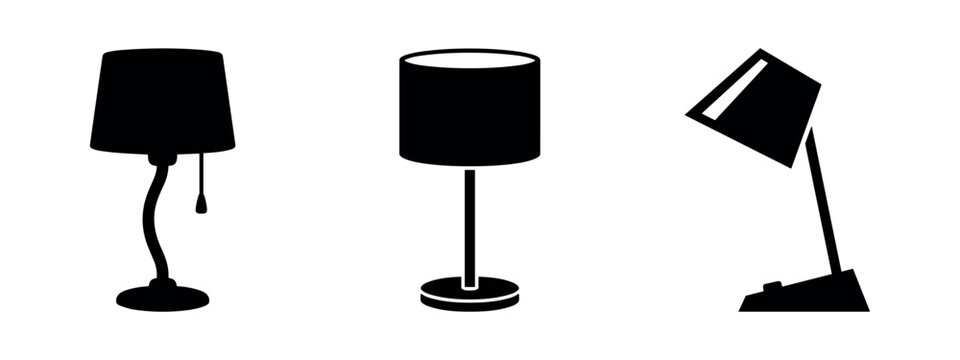 Table Lamp and Lighting Icon Set