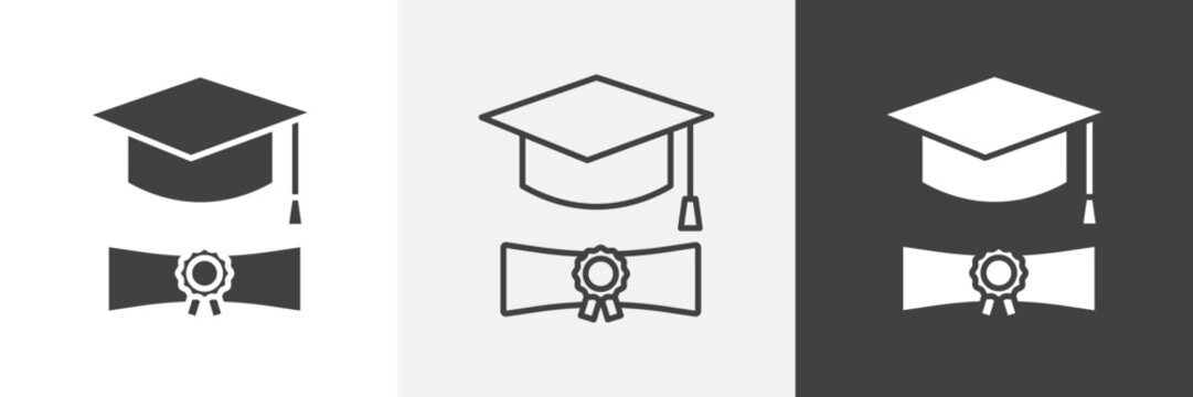 Degree icon flat outline in black