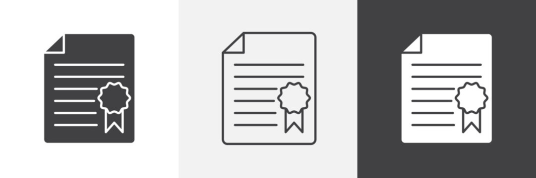 Declarations icon flat outline in black