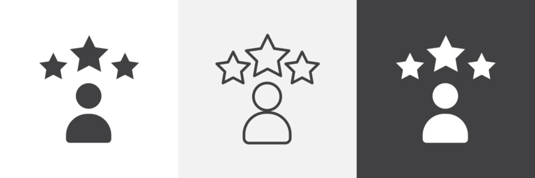 Customer satisfaction icon flat outline in black