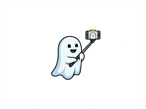 A ghost is taking a selfie.