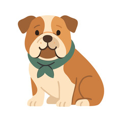 Obraz premium Cute Bulldog With Green Bandana