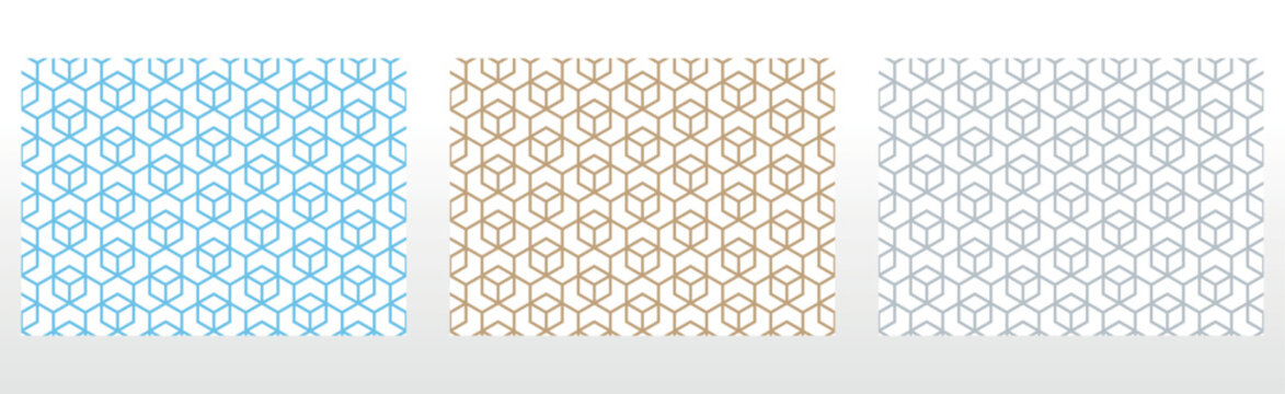 Set of abstract geometric patterns. Seamless vector backgrounds. Colored ornaments Graphic modern patterns Simple lattice graphic design