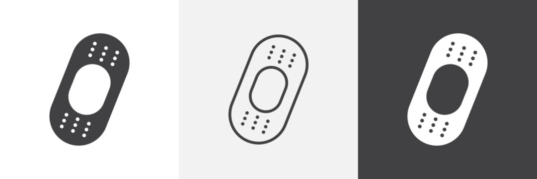 Bandage icon flat outline in black