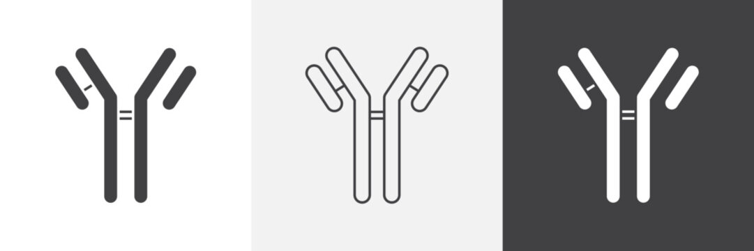 Antibody icon flat outline in black