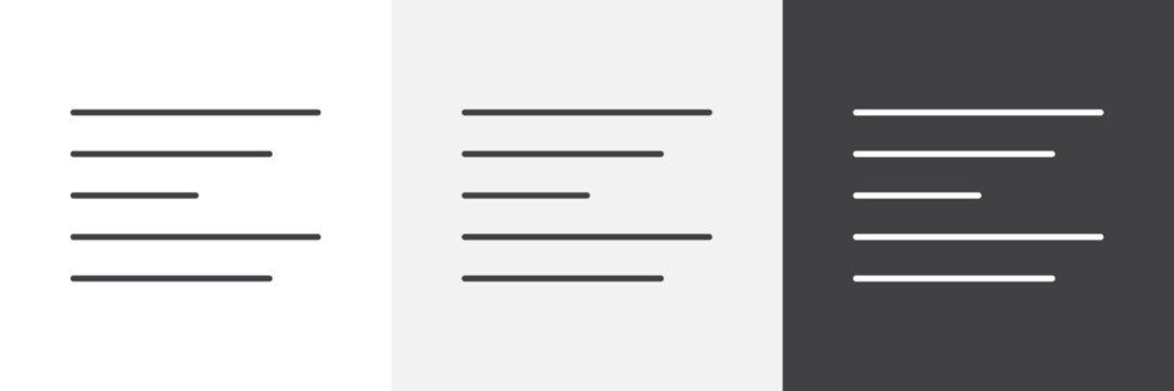 Align left icon flat outline in black