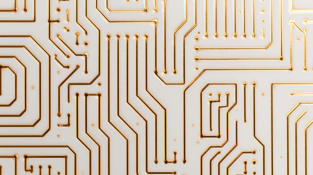 White Circuit Board with Gold Conductive Tracks