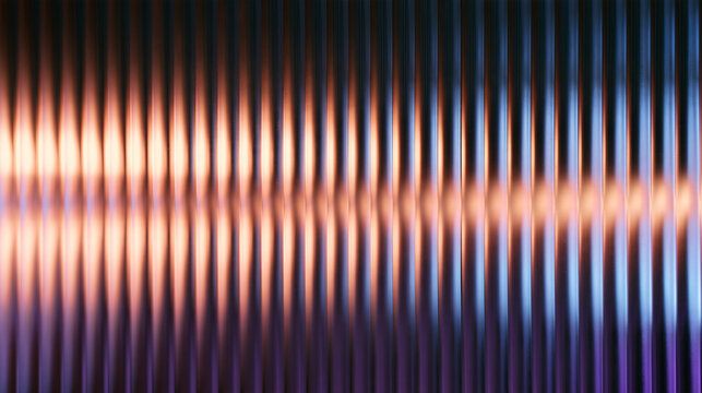 Abstract Fluted Glass Texture with Warm Light Glow