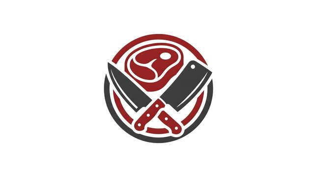 Butcher shop or steakhouse restaurant logo design vector illustration, featuring a raw meat steak icon