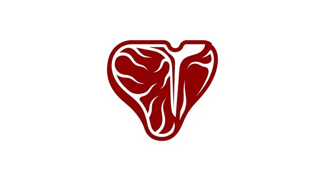 T-bone beef steak icon vector isolated on white background. Raw meat logo illustration