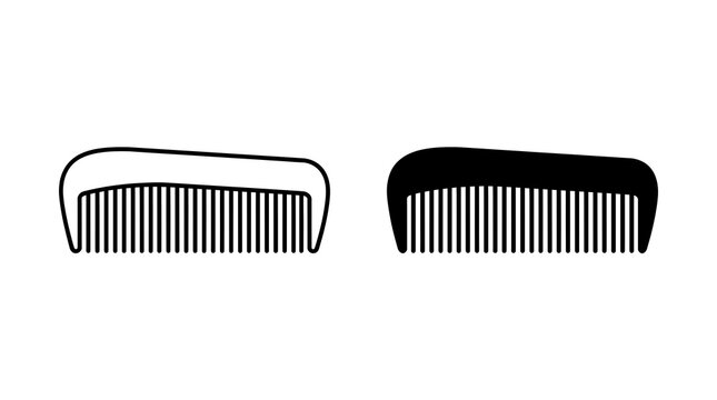 Hair comb icon set, grooming tool isolated on transparent background