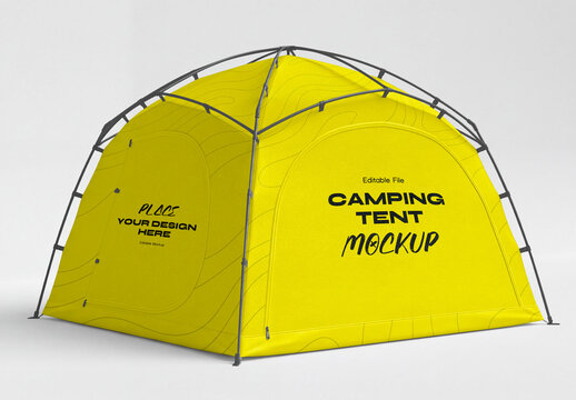 Yellow Outdoor Camping Tent Mockup