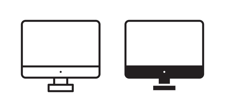 LCD icon flat outline in black