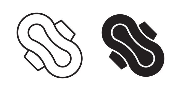 Hygienic pad icon flat outline in black