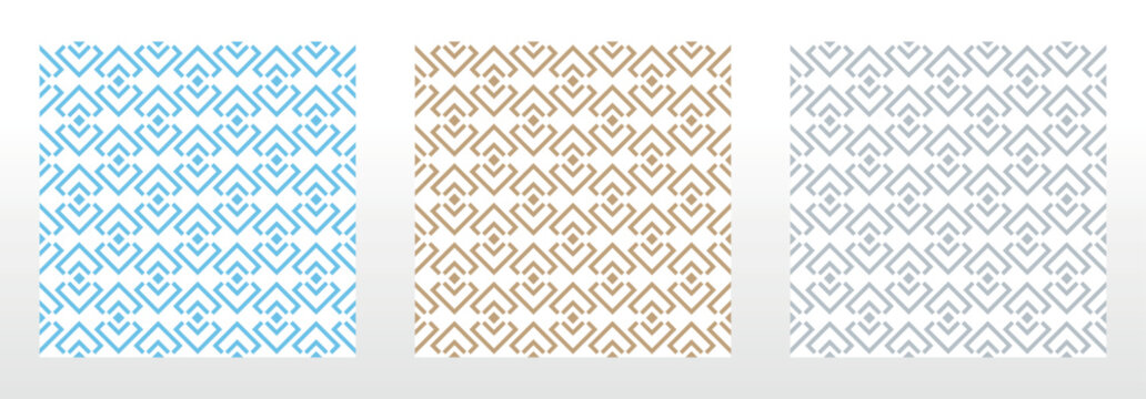 Set of abstract geometric patterns. Seamless vector backgrounds. Colored ornaments Graphic modern patterns Simple lattice graphic design